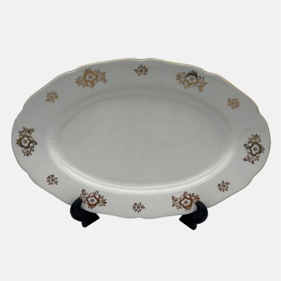 Rudolf Kampf Grunlas Czechoslovakia Porcelain Serving Platter 13" Crown Mark - Picture 1 of 5